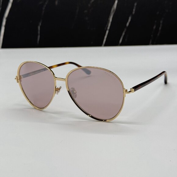 NEW TOM FORD TF1028 32Z WOMEN AVIATOR GOLD PINK SUNGLASSES TOM FORD RIO FT1028/S - Picture 6 of 12